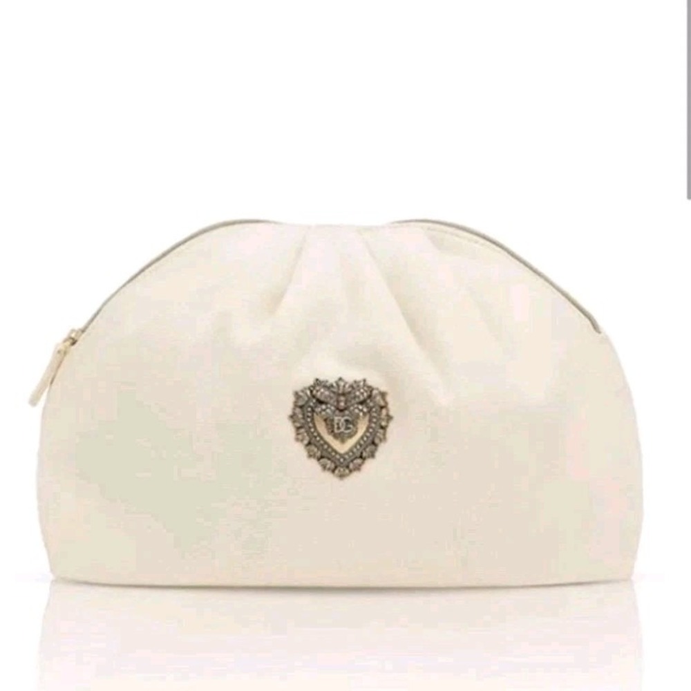 Dolce & Gabbana Ivory Cream Devotion Sacred Heart Cosmetic Bag / Clutch